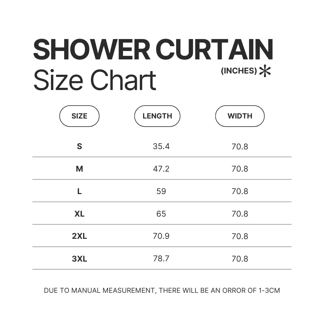 Shower Curtain Size Chart - Babymetal Shop